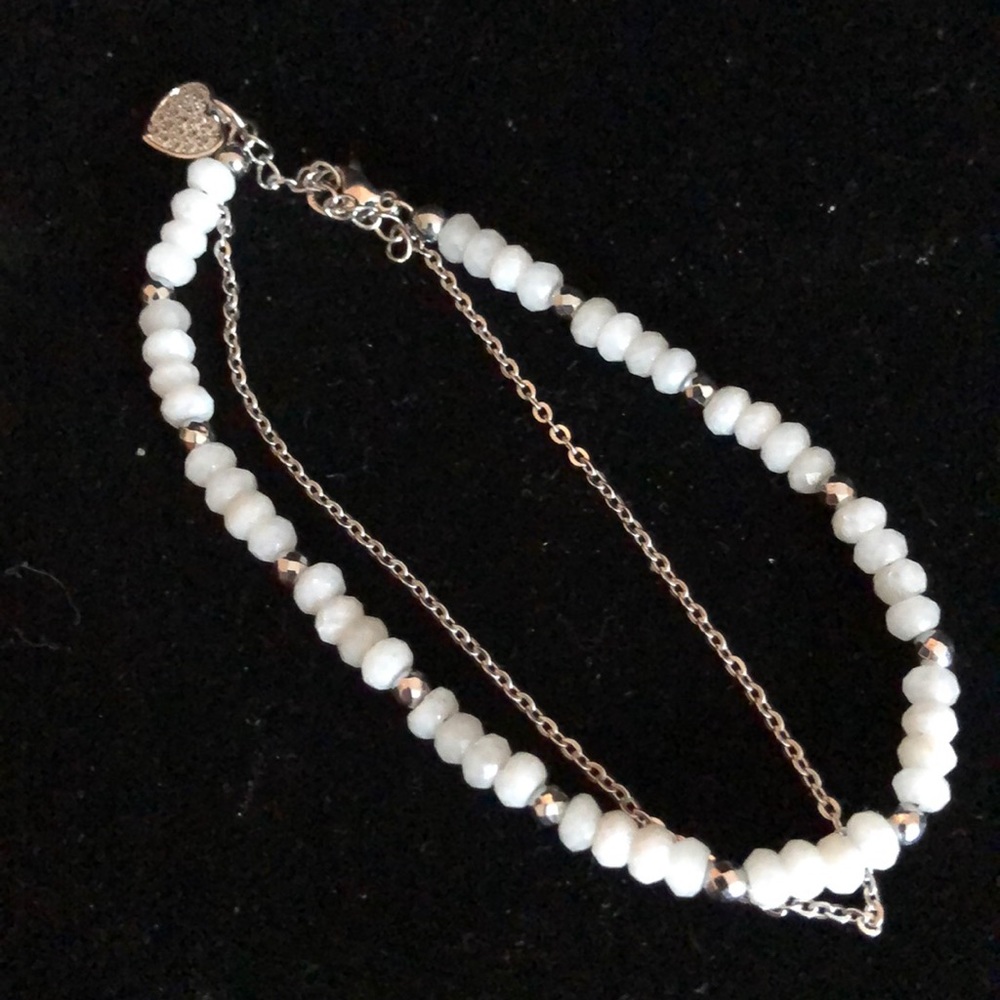 Merx White and Gold Bead Bracelet